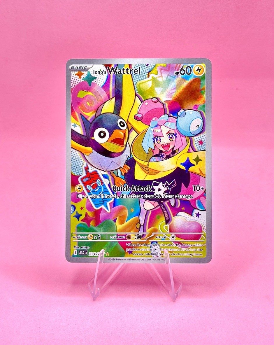 Iono’s Wattrel 231/217 Ascended Heroes Holo Illustration Rare Pokemon Card NM