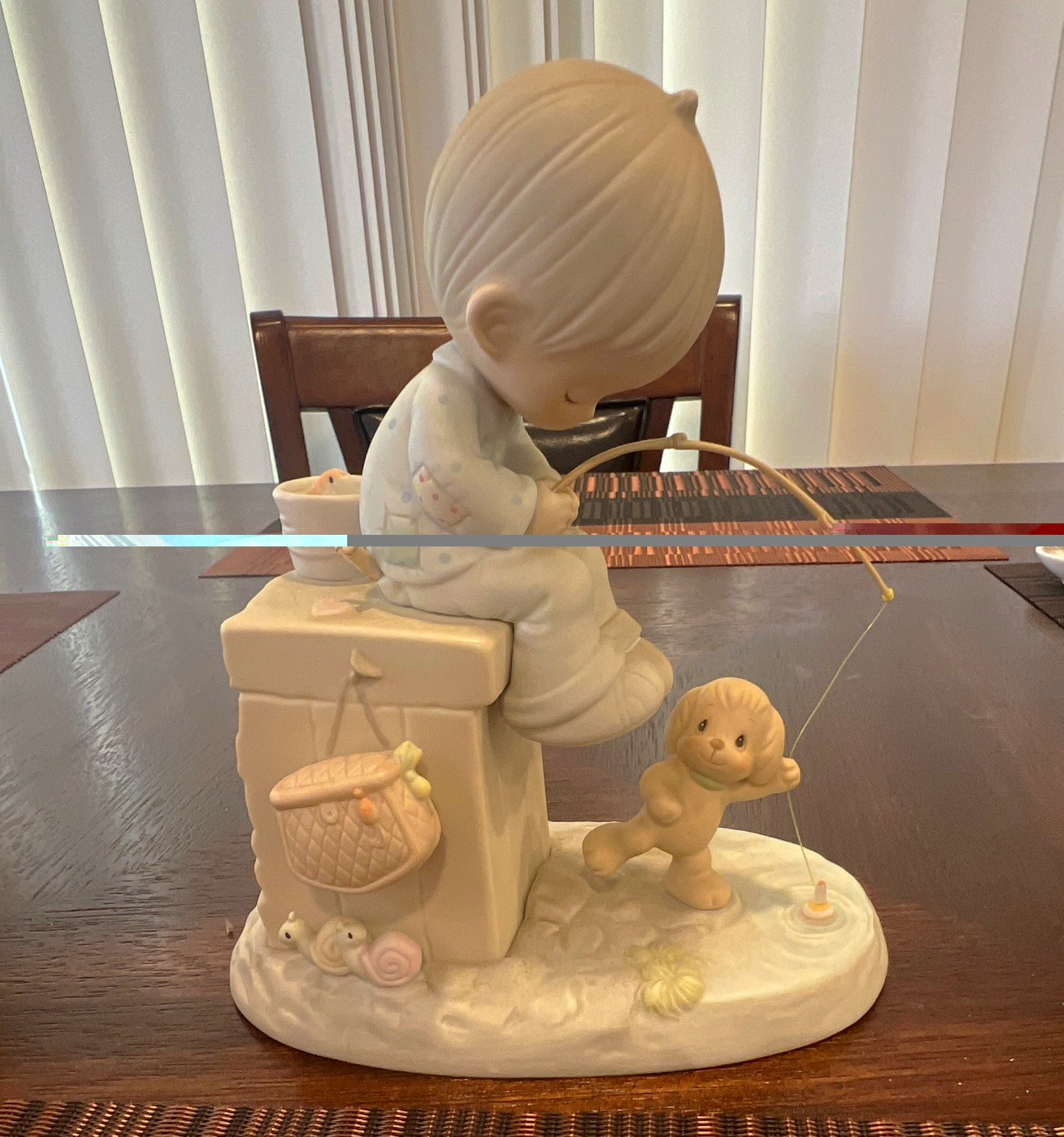 Precious Moments Just a Line to Wish You a Happy Day Porcelain Figurine 1988