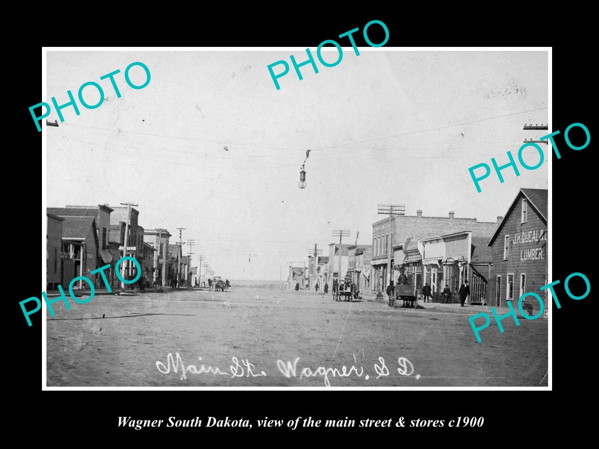 Wagner South Dakota View Of Main St & Stores c1900 Old Large Historic Photo Wagner South Dakota View Of Main St & Stores c1900 Old Large Historic Photo