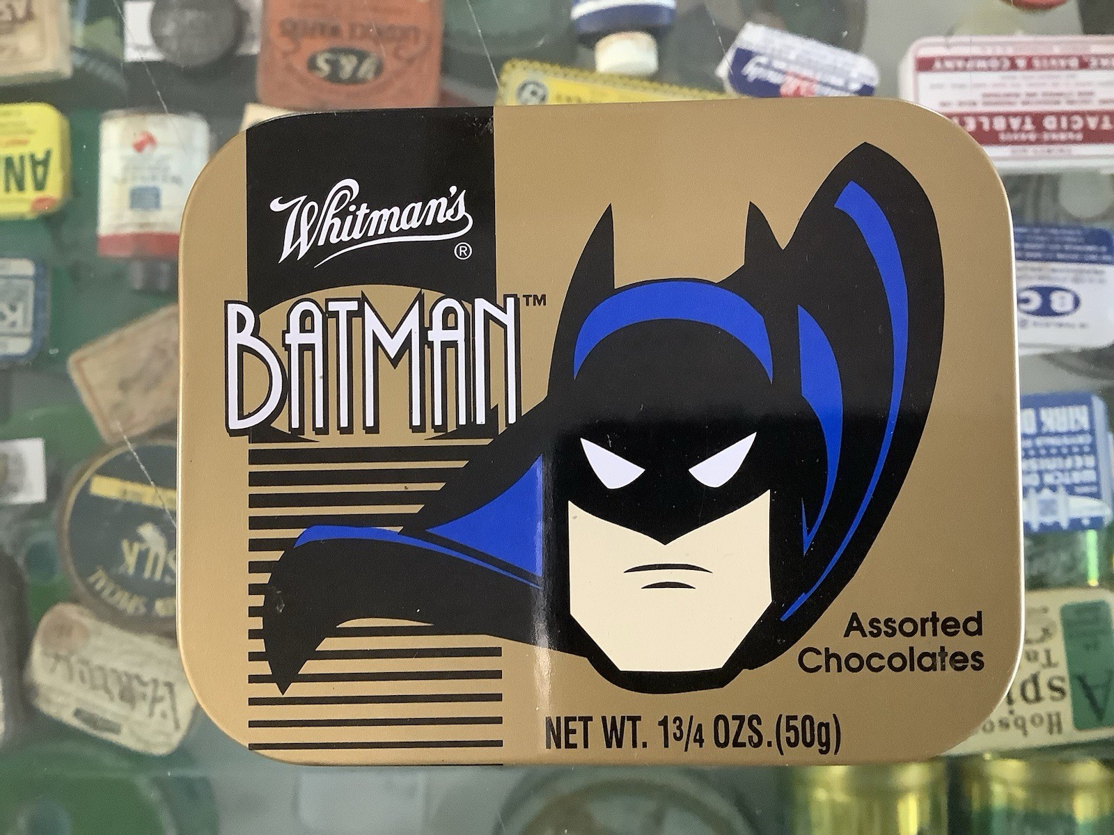 Vtg Whitman\'s Batman Assorted Chocolates Tin Vtg Whitman\'s Batman Assorted Chocolates Tin