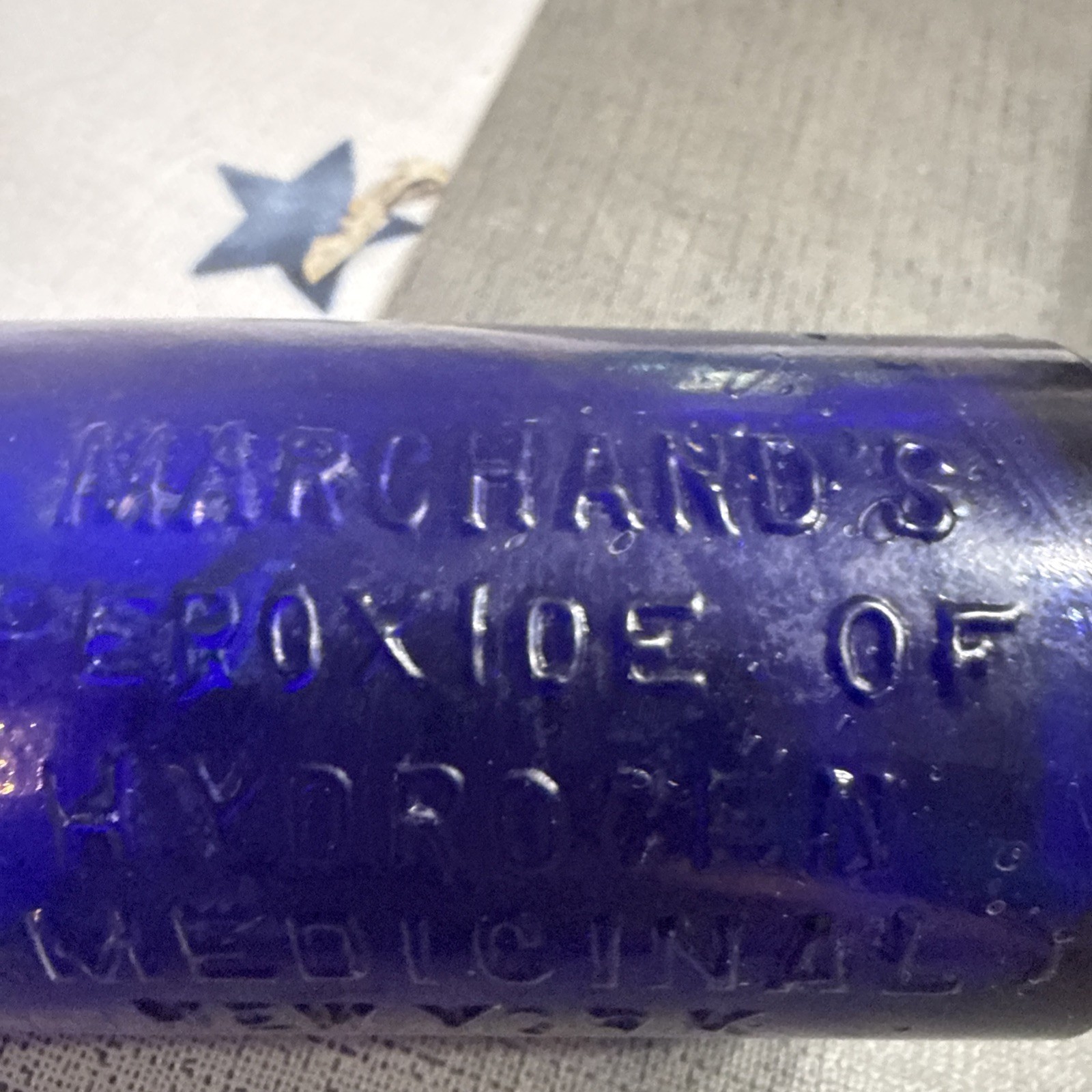 Marchand’s Peroxide Of Hydrogen (Medicinal) New York Cobalt Blue Poison