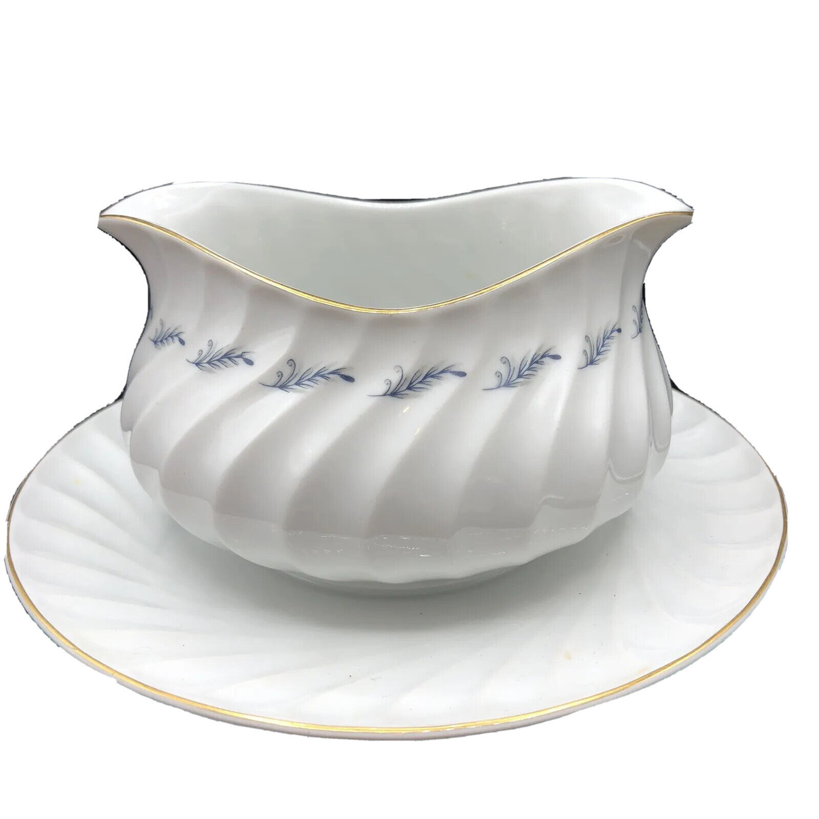 Meito China Gravy Boat With Attached Underplate Cheese Sauce Diana Fun
