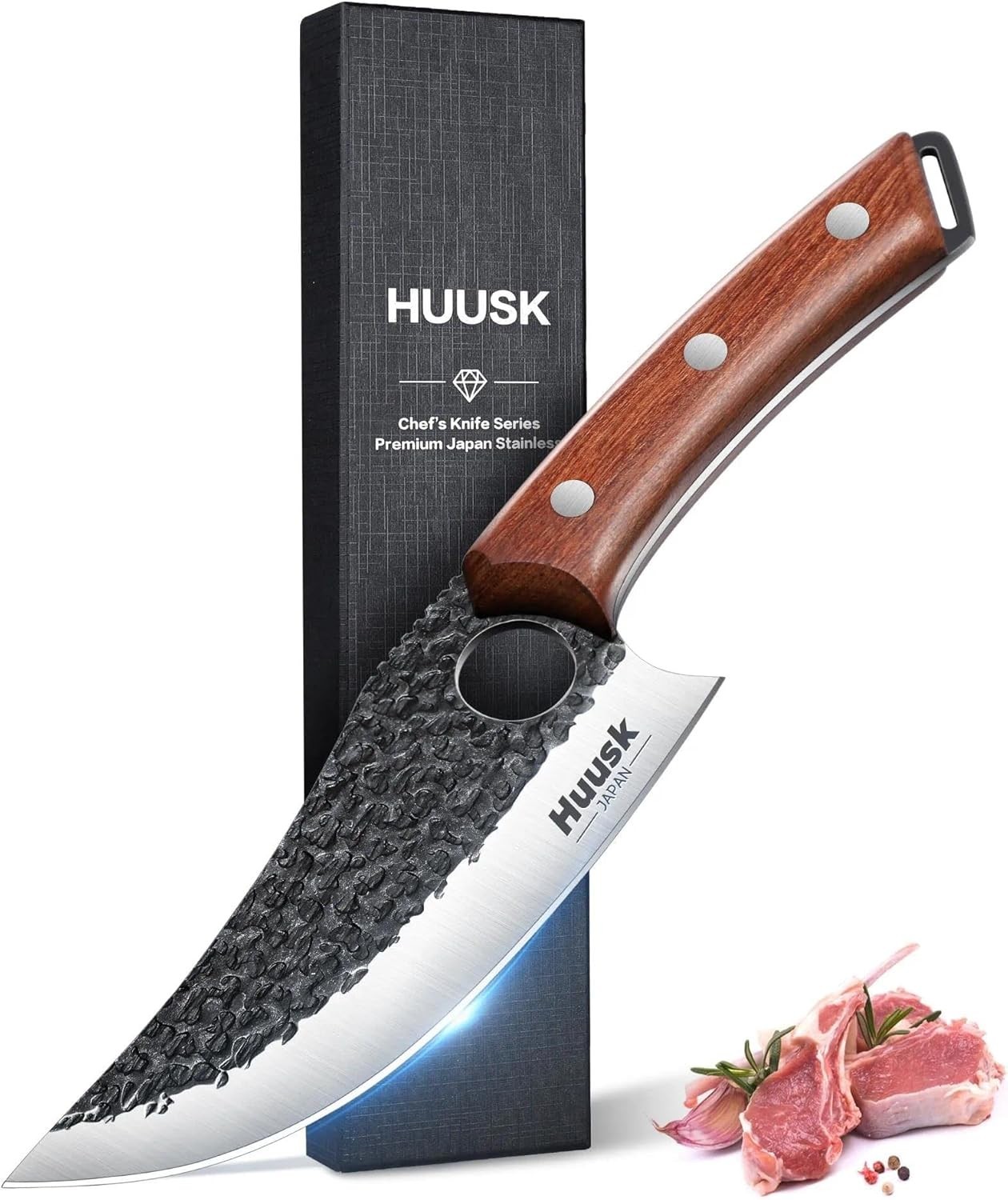 Huusk Japan Knife Feather Knife Hand Forged Viking Knife High Carbon Steel