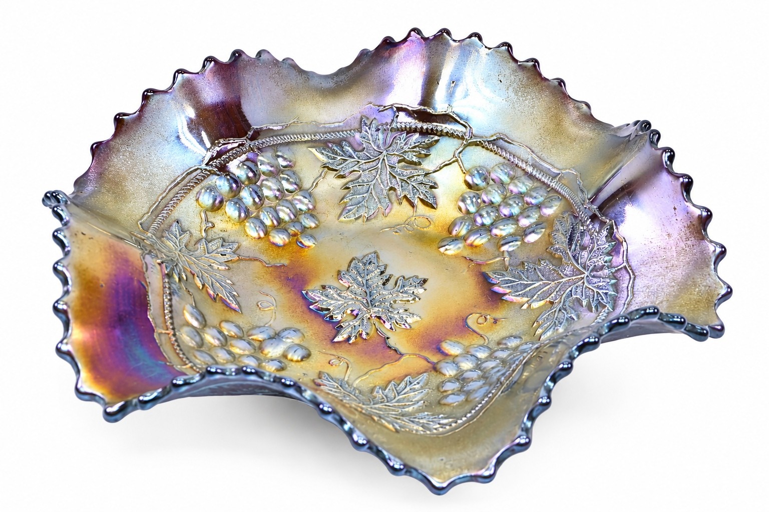 Antique Northwood Grape & Cable Carnival Glass 8\