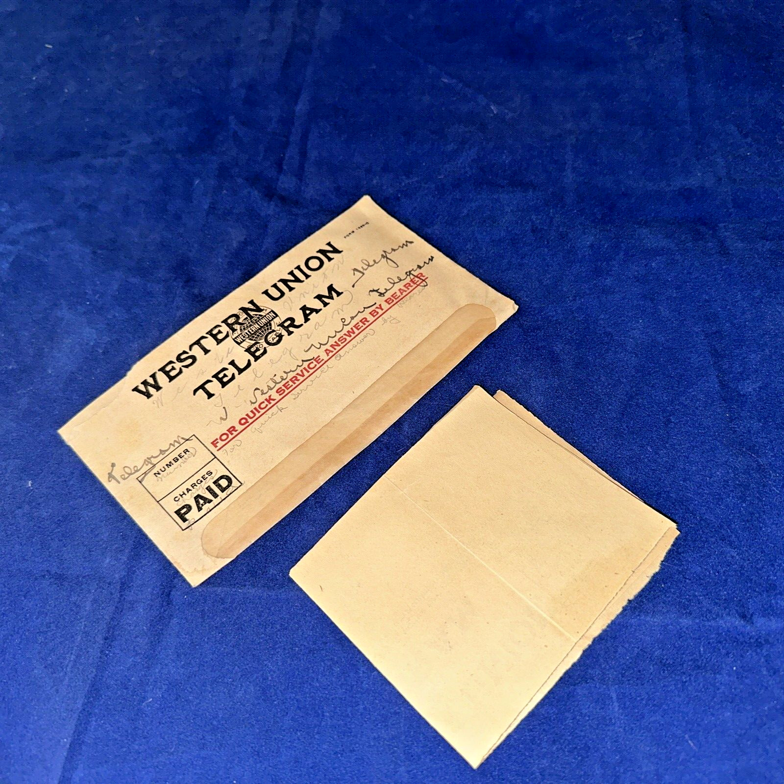 Antique Dorothy Rees 1924 Received On Walnut St. Muncie, IN Telegram In Envelope