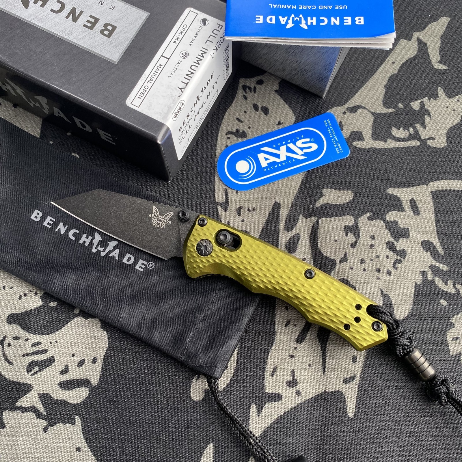 Benchmade 290BK-2 CPM-M4 Full Immunity Woodland Green Aluminum Pocket Knife