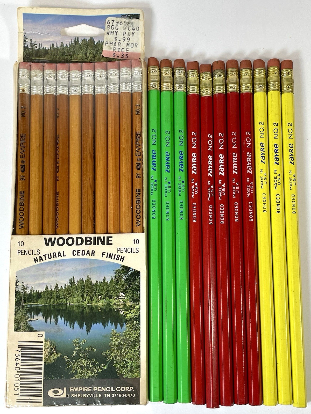 Vintage Pencil Lot Empire Woodbine Cedar Finish Zayre Dept. Store No. 2 Pencils Vintage Pencil Lot Empire Woodbine Cedar Finish Zayre Dept. Store No. 2 Pencils