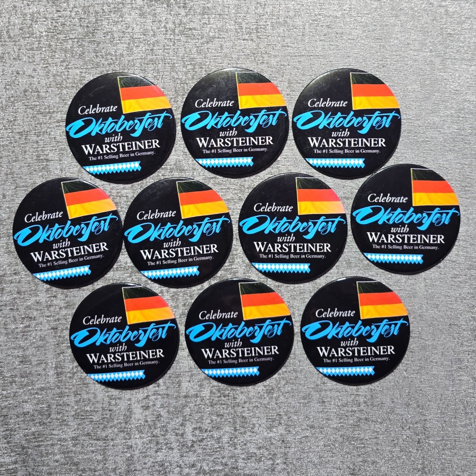 Lot of 10 Vintage Warsteiner Oktoberfest Beer Advertising Pinback Button Germany