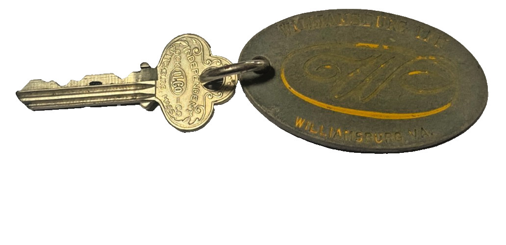 Williamsburg Lodge Hotel Motel Room Key Fob & Key Williamsburg Virginia #159RARE
