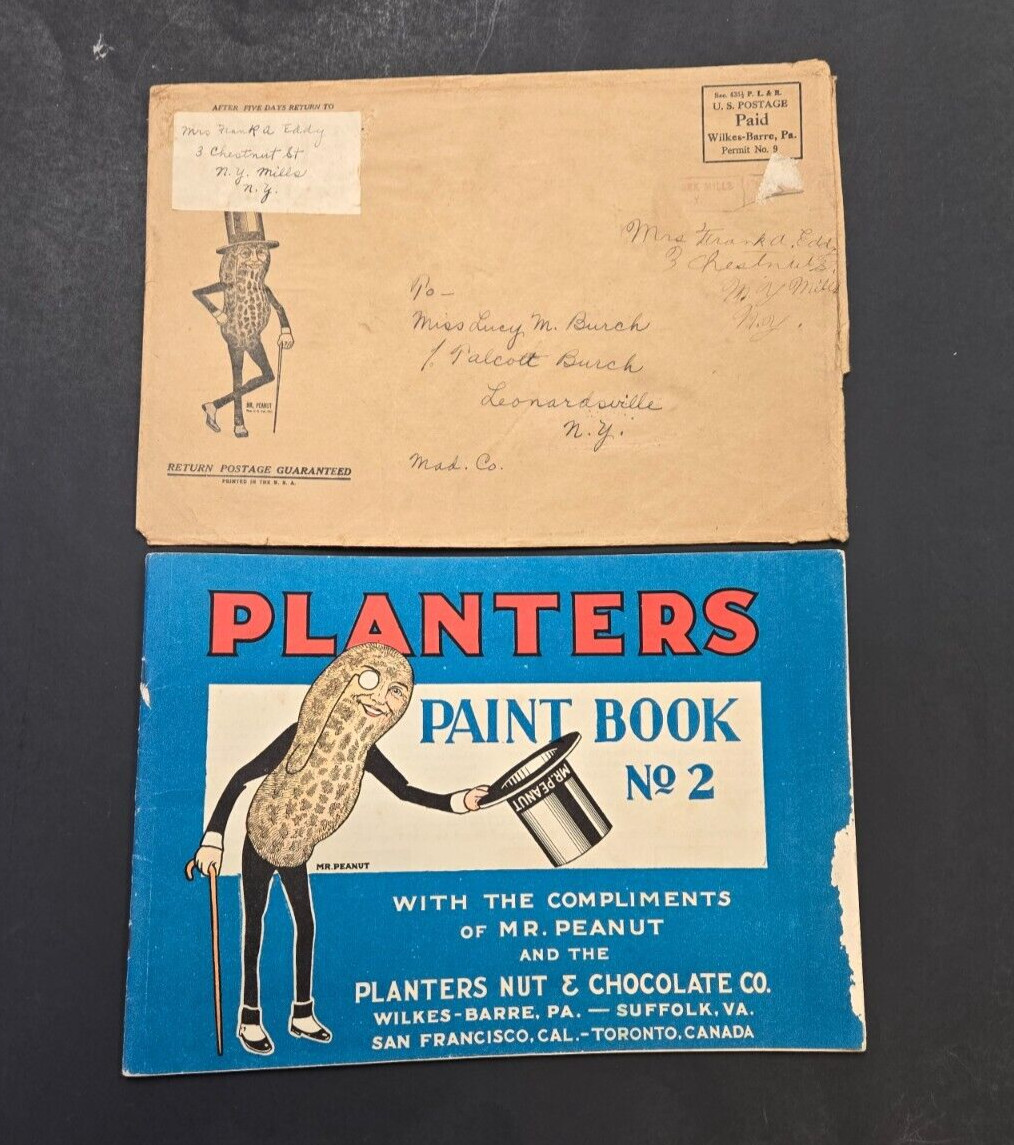 Early PLANTERS Paint Book No.2 Planters Mr Peanut Coloring Book