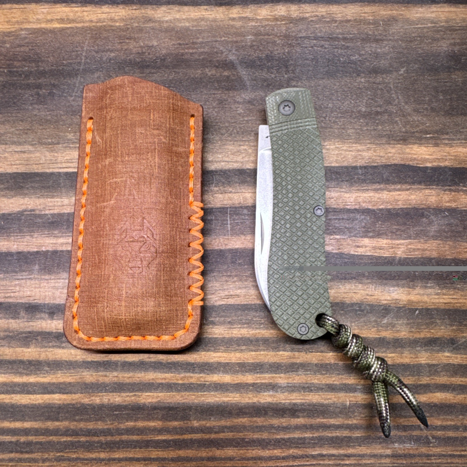 Jack Wolf Knives K9 Jack Carry Commission Checkered OD Green Ultralight Series Jack Wolf Knives K9 Jack Carry Commission Checkered OD Green Ultralight Series
