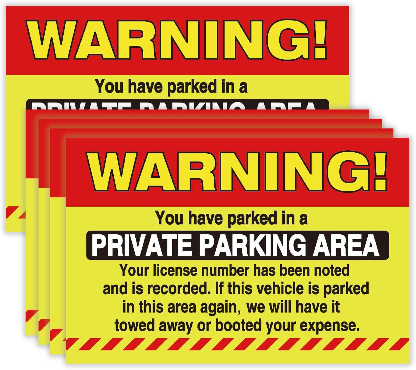 50 Private Parking Stickers, You Have Parked in a Private Parking Area, Reserved