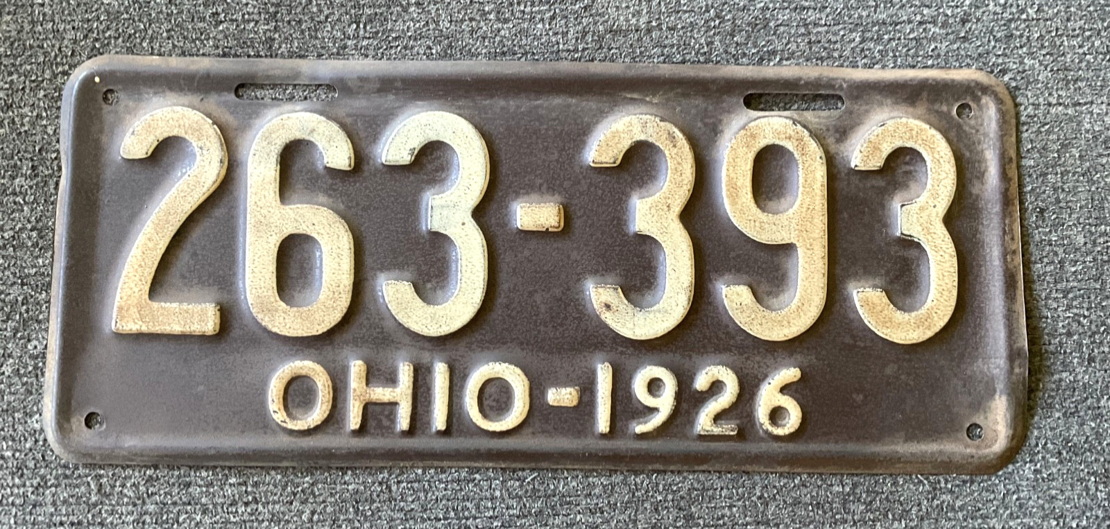 RARE 1926 OHIO LICENSE PLATE ORIGINAL PAINT CHEVY FORD DODGE ETC TOUGH PLATE 