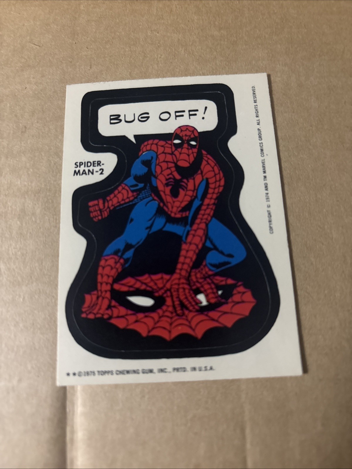 1975 Topps Marvel Comic Book Heroes Spider-Man #2 Sticker SHARP See Pics 1975 Topps Marvel Comic Book Heroes Spider-Man #2 Sticker SHARP See Pics