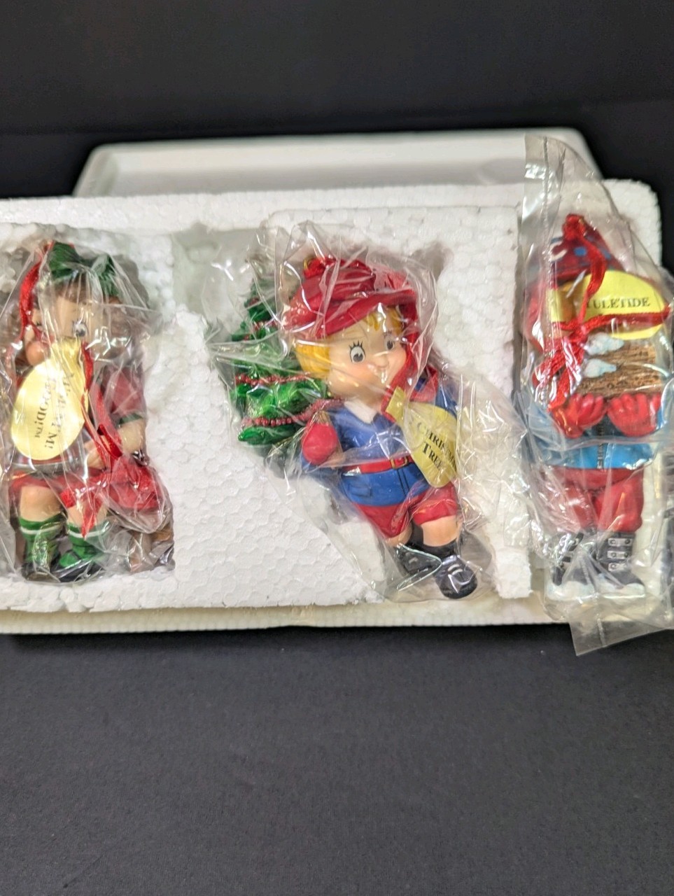 Danbury Mint Campbell's Soup Kids Christmas Ornaments (3) Porcelain.