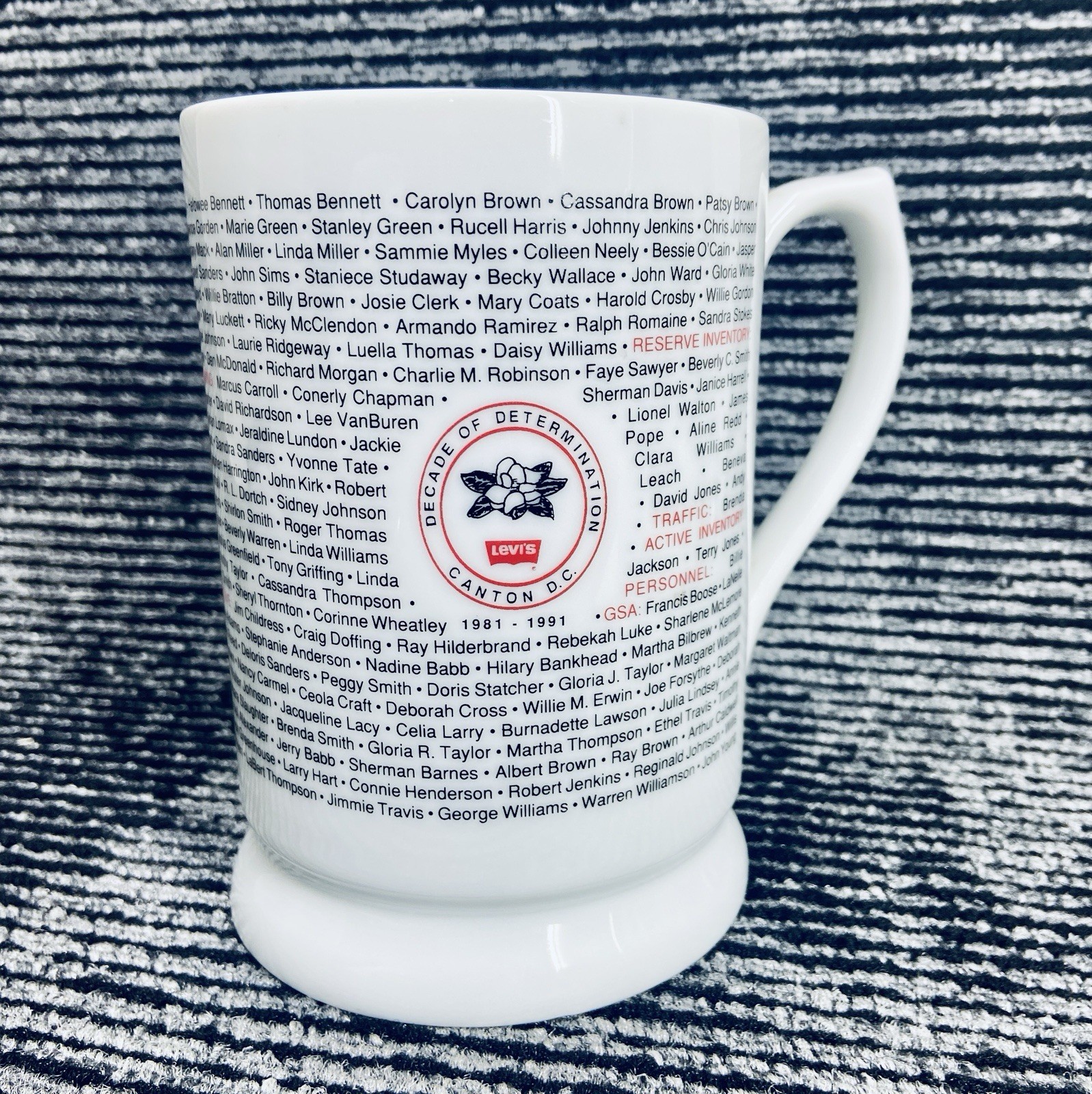 Vintage LEVI’S Decade of Determination 1981-1991 Canton DC Employees Mug