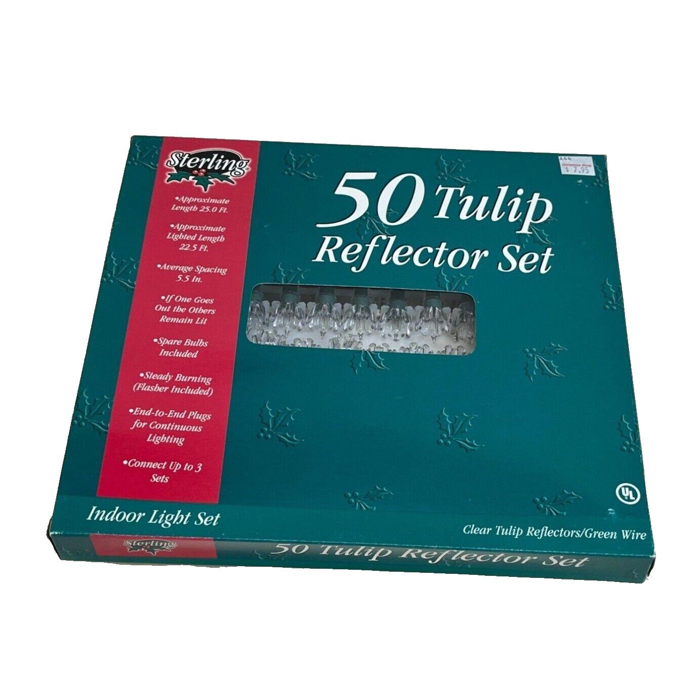 Vitnage Sterling 50 Clear Tulip Reflector Indoor Light String Set