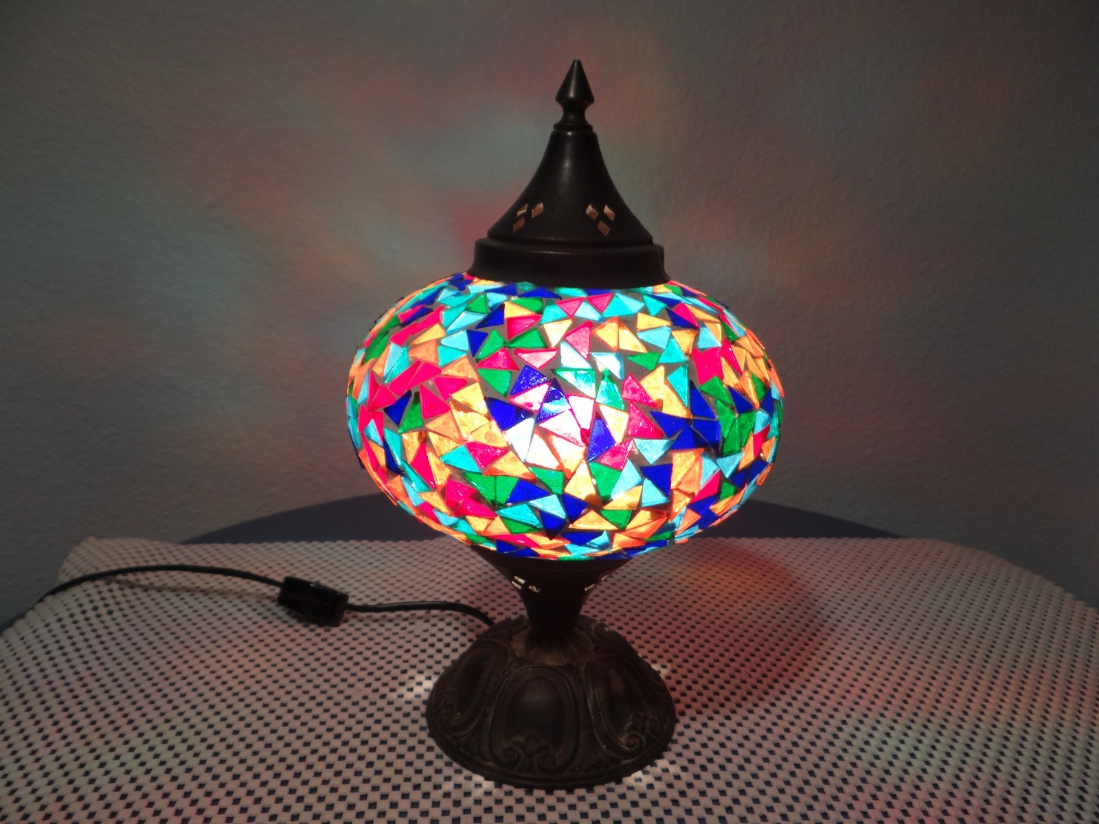 Turkish Mosaic Table Lamp Handmade Vintage (Product Of Turkey)