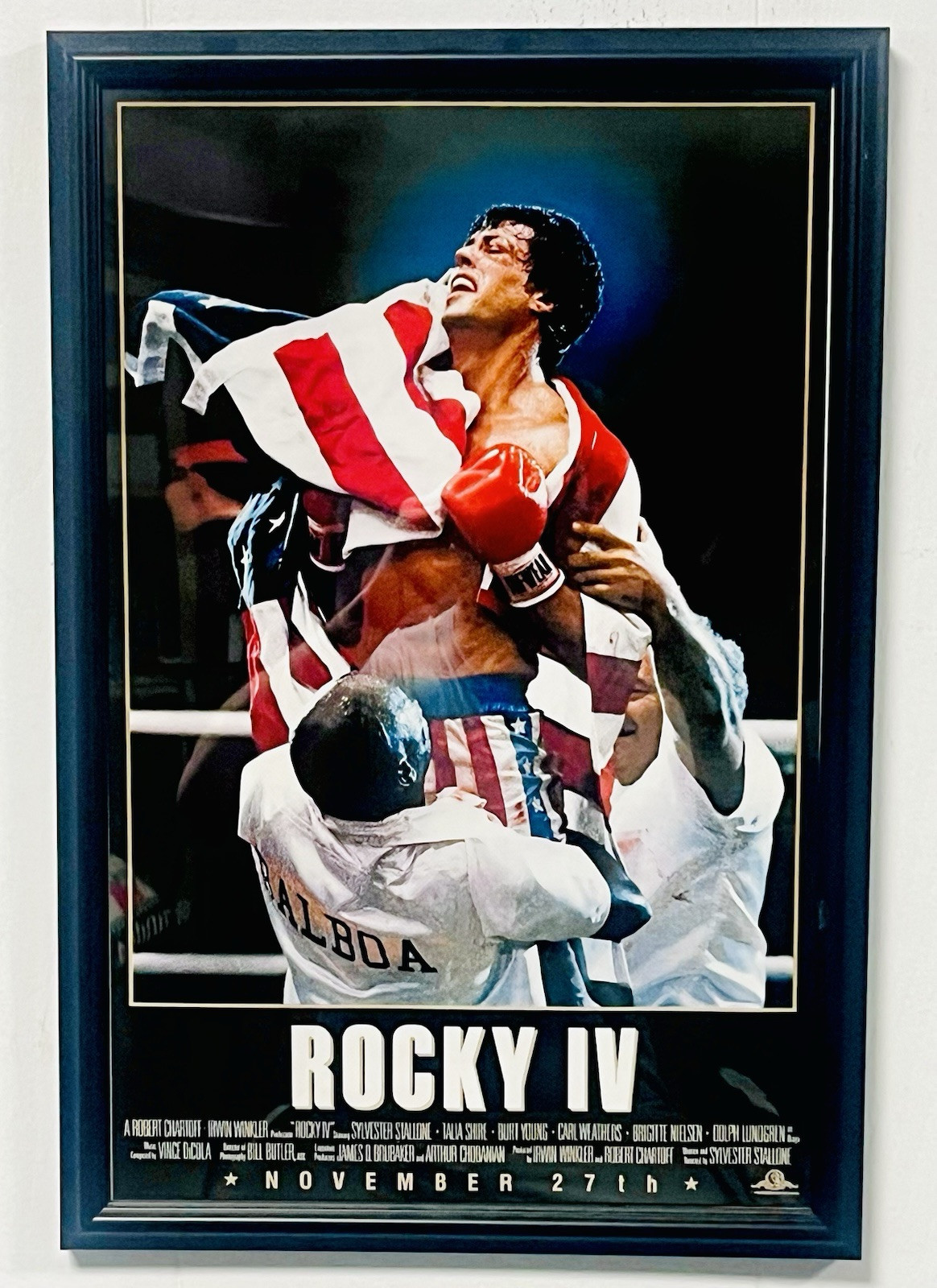 Rocky IV 4 Movie Poster Black Frame:11 x 17: Sylvester Stallone, Boxing, Philly Rocky IV 4 Movie Poster Black Frame:11 x 17: Sylvester Stallone, Boxing, Philly