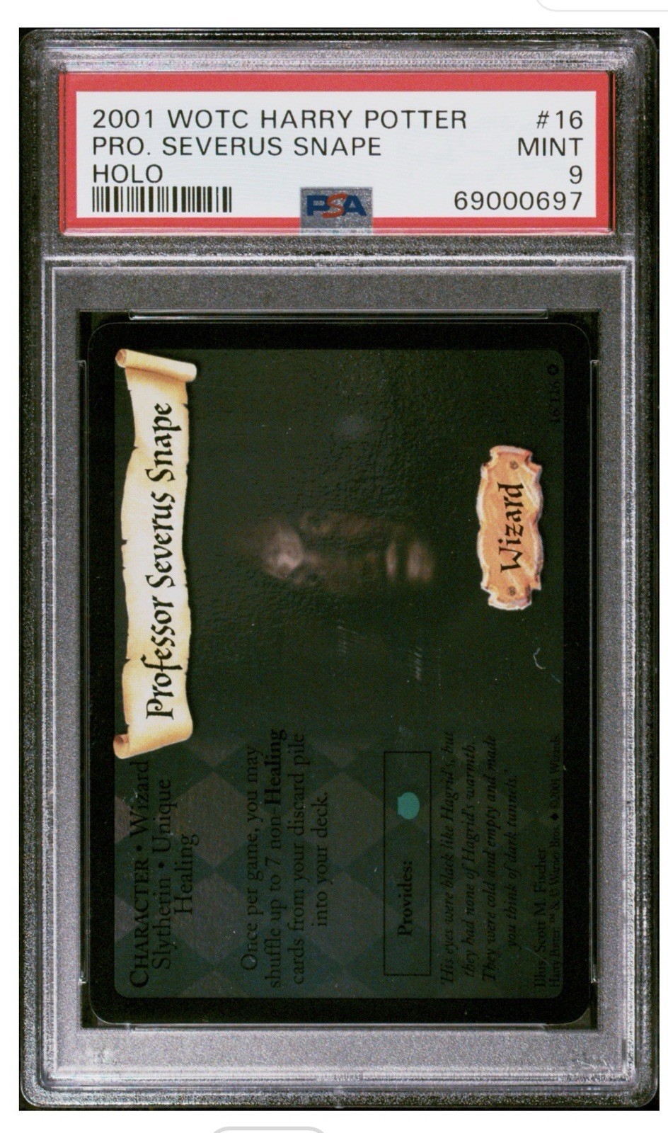 2001 WOTC Harry Potter #16 Professor Severus Snape Holo PSA 9 TCG.