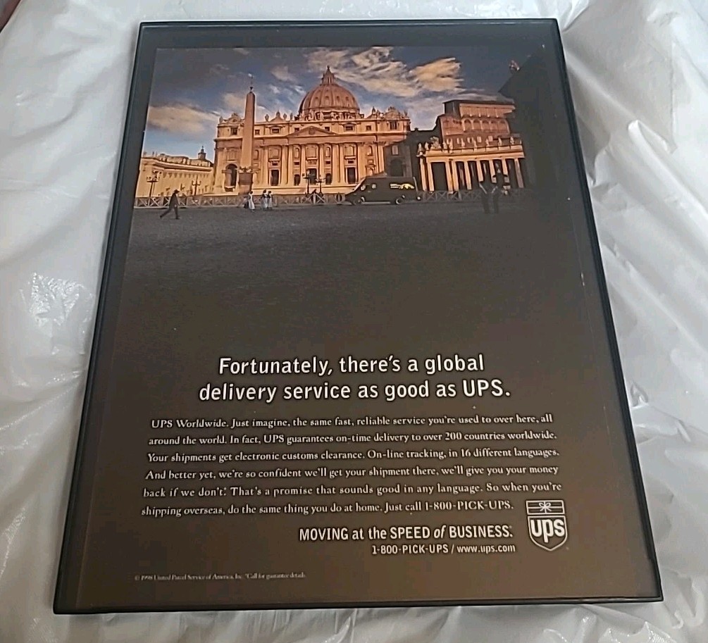UPS Worldwide Print Ad Framed 1999 8.5X11 UPS Worldwide Print Ad Framed 1999 8.5X11