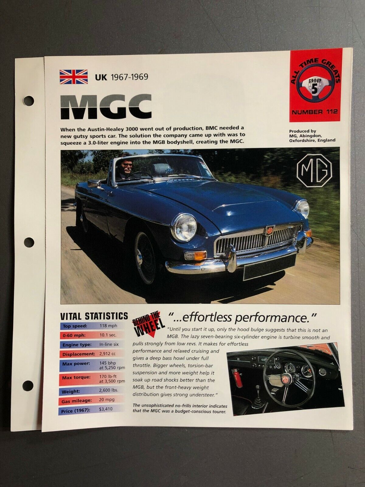1967 - 1969 MGC Convertible IMP 