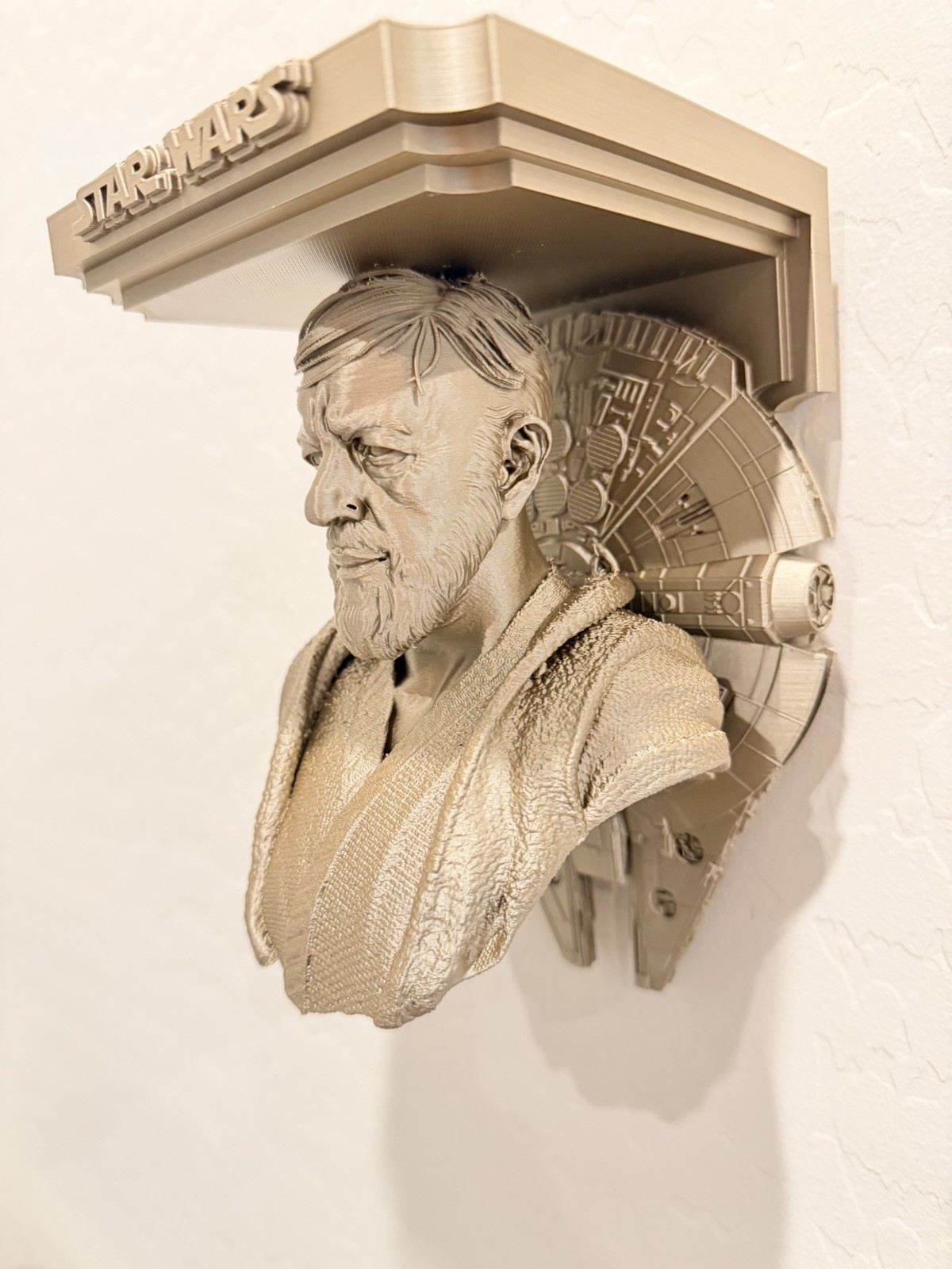 Star Wars Old Obi-Wan Kenobi Millennium Falcon Like Wall Shelf Collectible New