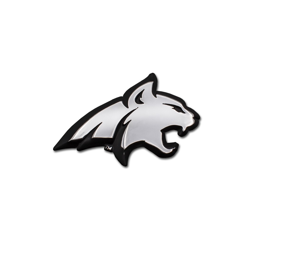 montana state university bobcat shiny chrome logo auto emblem usa made