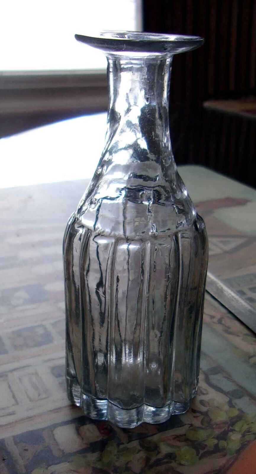 Rare 1820s Small Pontil Bottle Glass Very Pretty Design Rare Flint