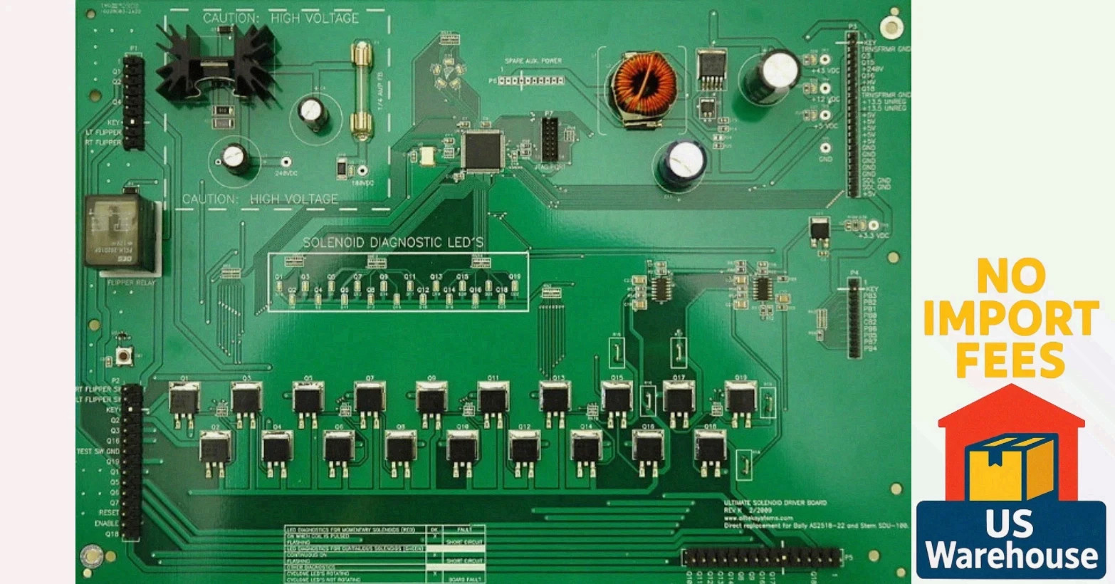 ALLTEK ULTIMATE SOLENOID DRIVER BOARD BALLY STERN PINBALL MACHINES LIFE WARRANTY