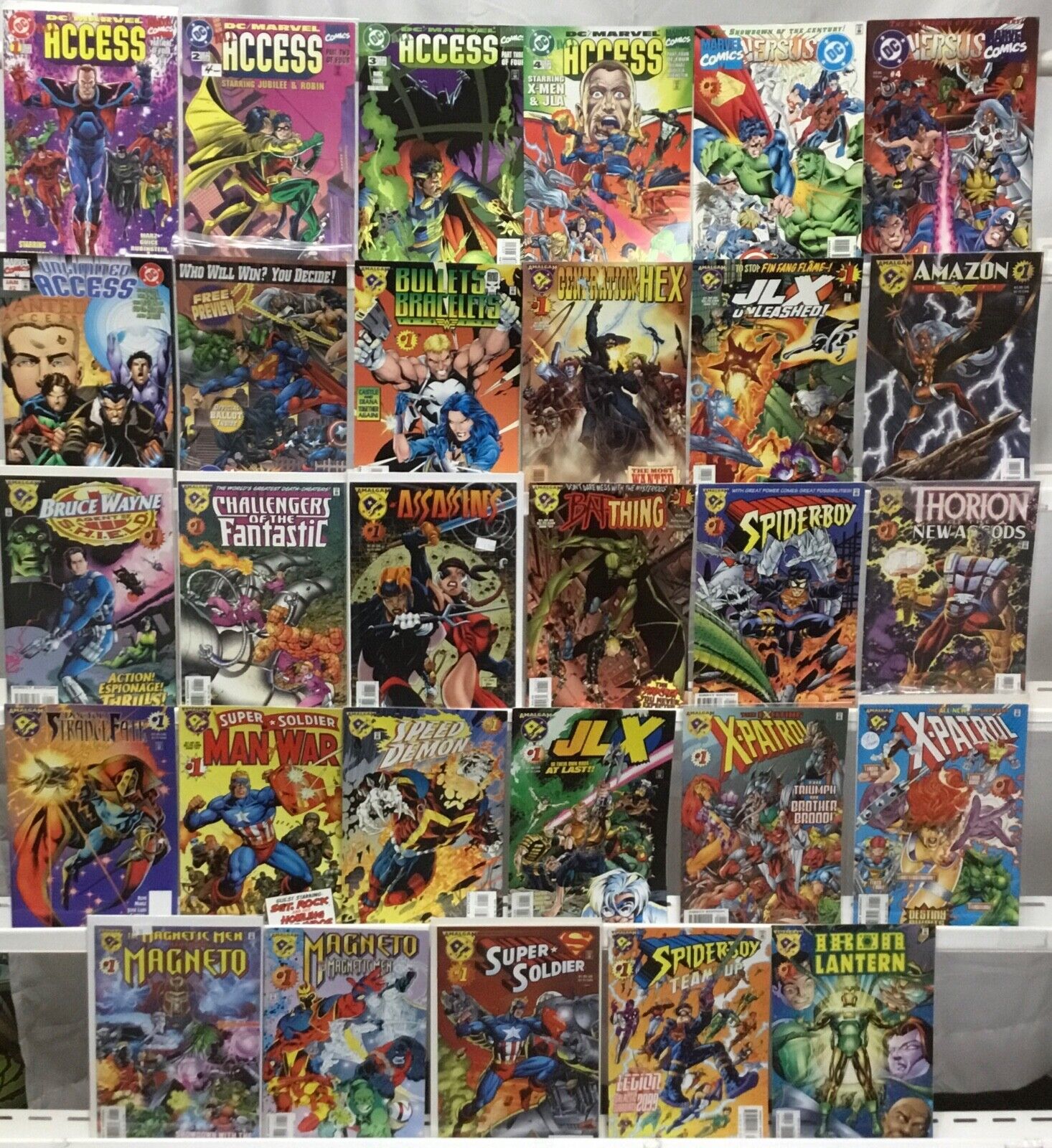 Near Complete DC vs Marvel Amalgam Set of 29 Comics VF - Spider, Bat, Fantastic