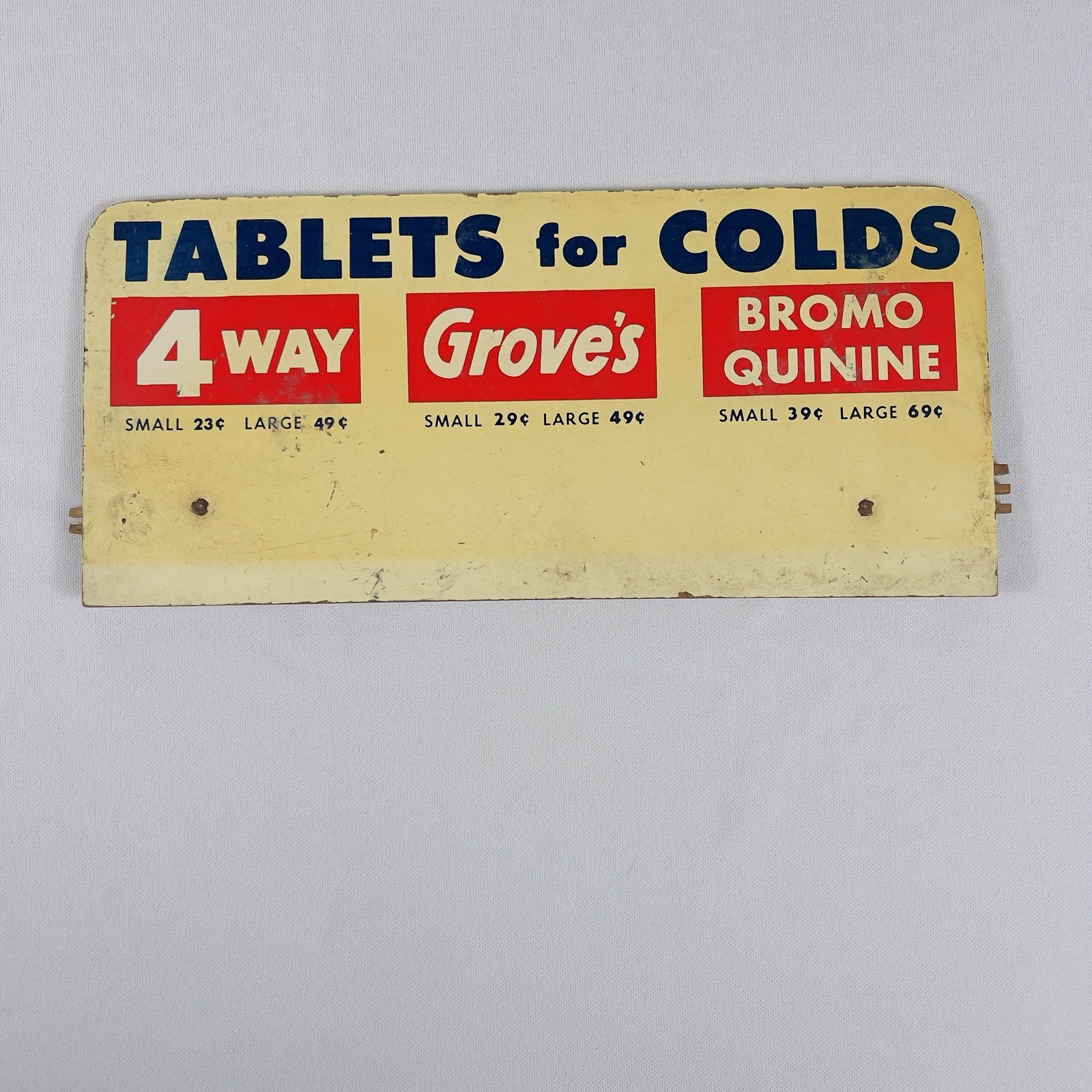 Vtg GROVE\'S Cold Tablets Counter  DISPLAY Drug Store Medicine Pharmacy