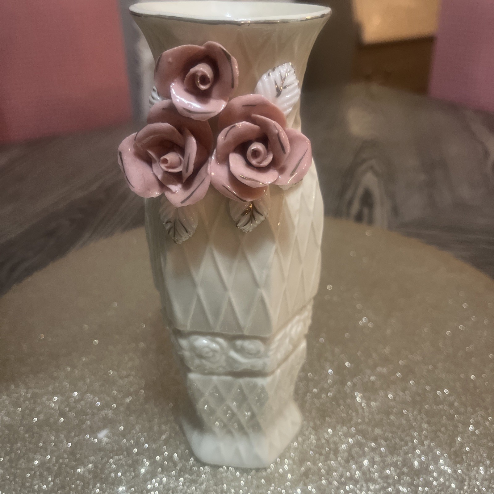 Delicate And Beautiful - Rare Find Vintage Porcelain Rose Bud Vase.