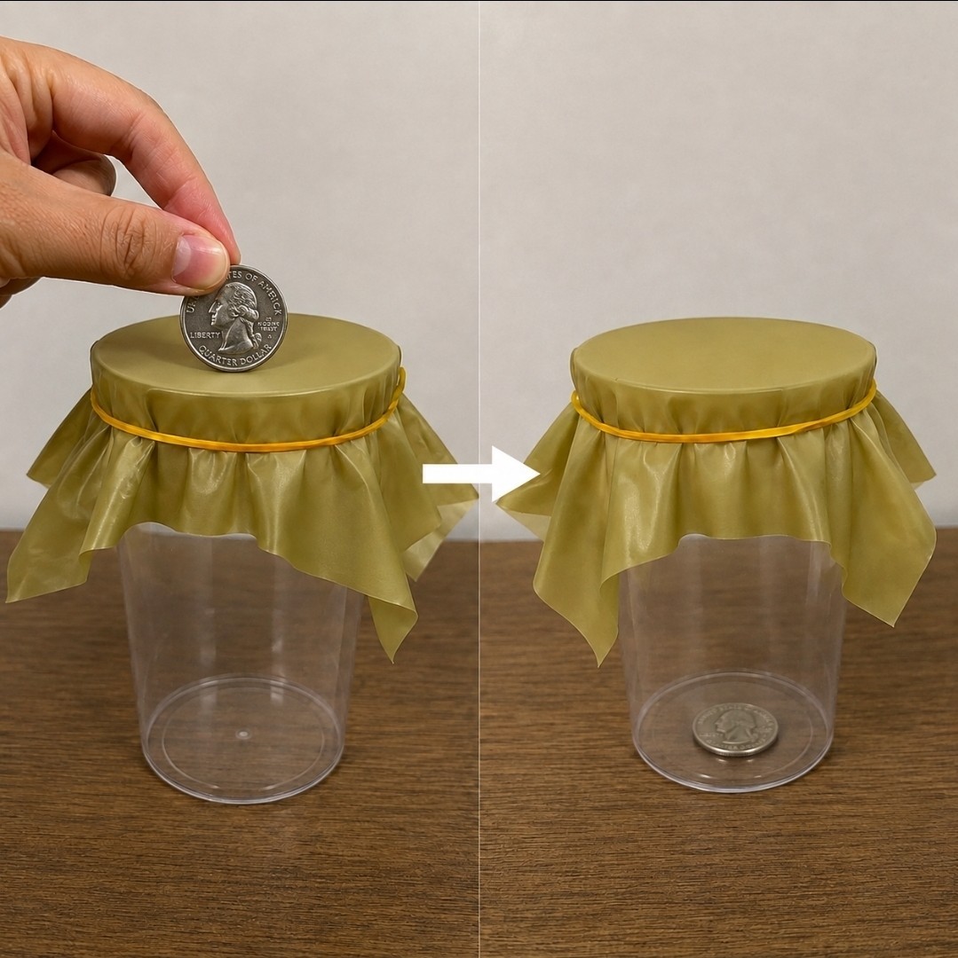Coin Through Cloth - Easy to do - Coin Penetrating Magic Trick - Visual Illusion