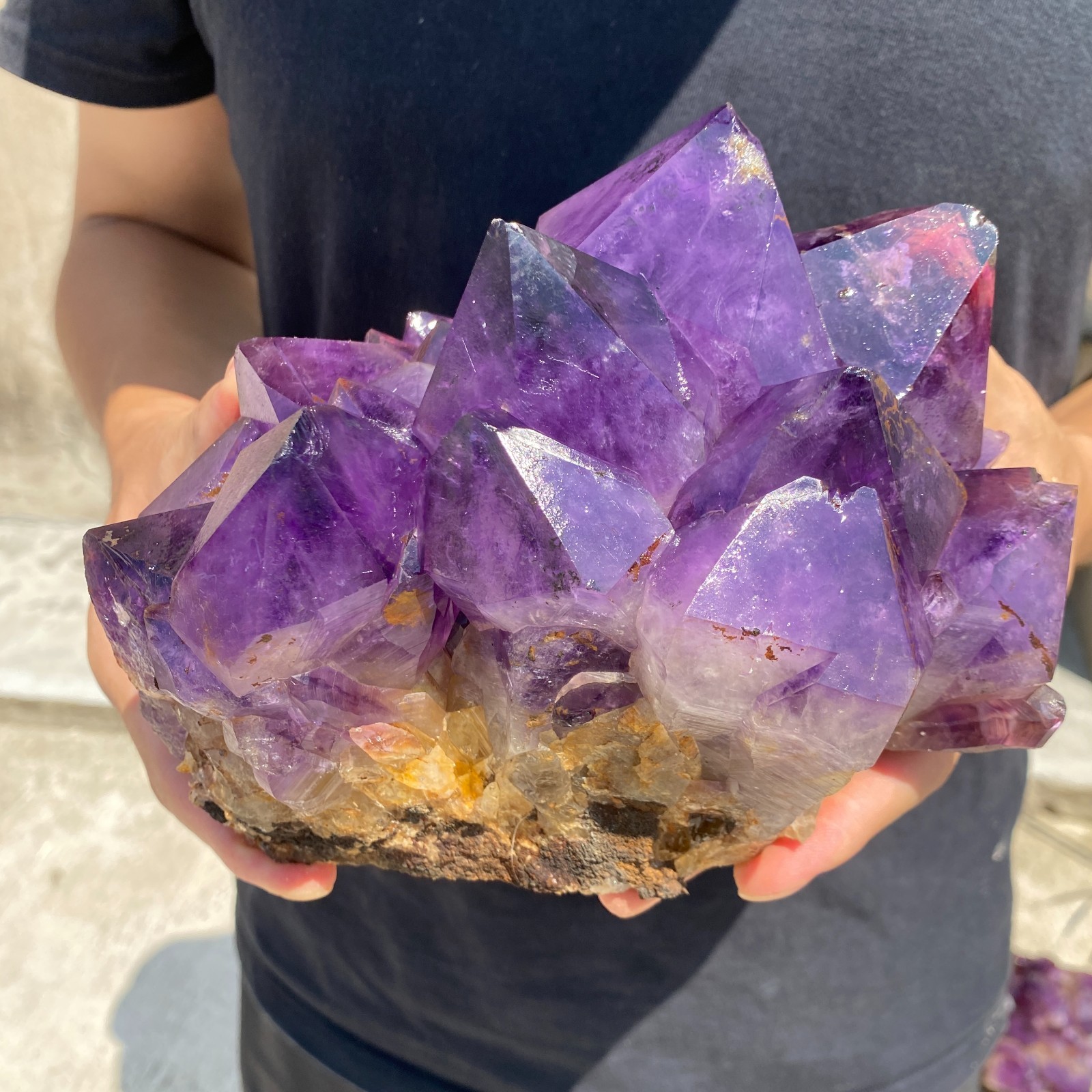7.6LB Natural Amethyst geode quartz cluster crystal specimen Healing Specimen