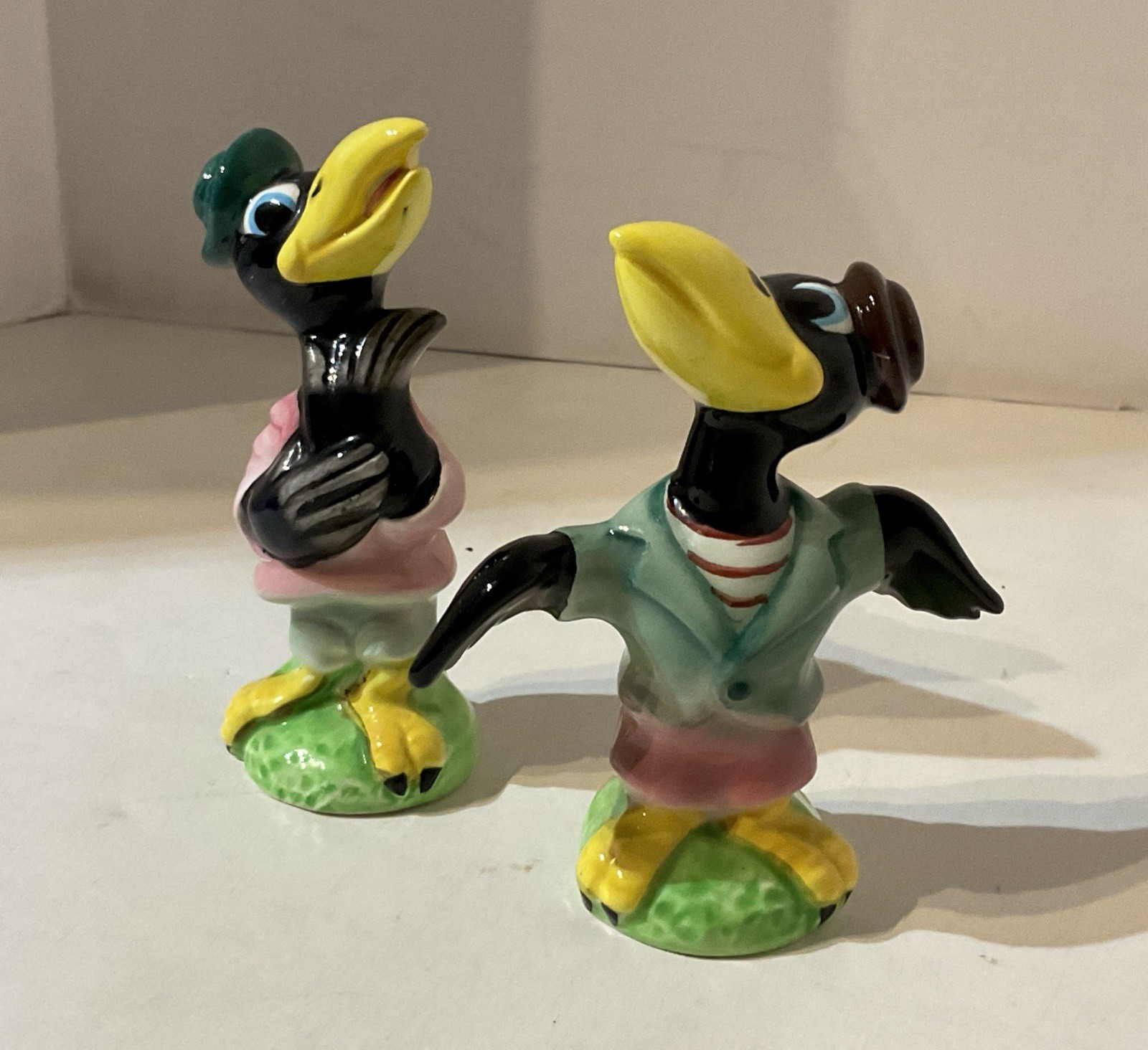 Vintage Heckle And Jeckle salt & pepper shakers - PY Miyao Japan