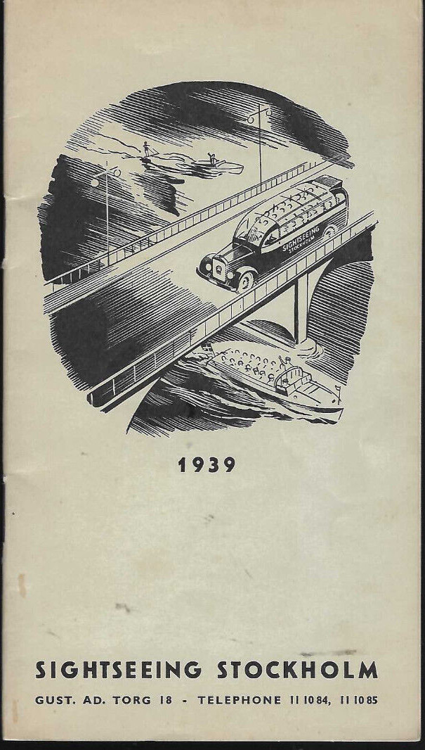 VTG 1939 'SIGHTSEEING STOCKHOLM' TRAVEL/TOUR BOOKLET GREAT ADVERTISING SWEDEN