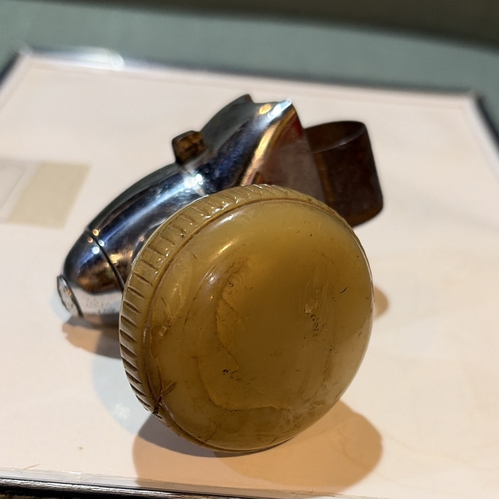 1940’s Bakelite Suicide Sterling Wheel Knob