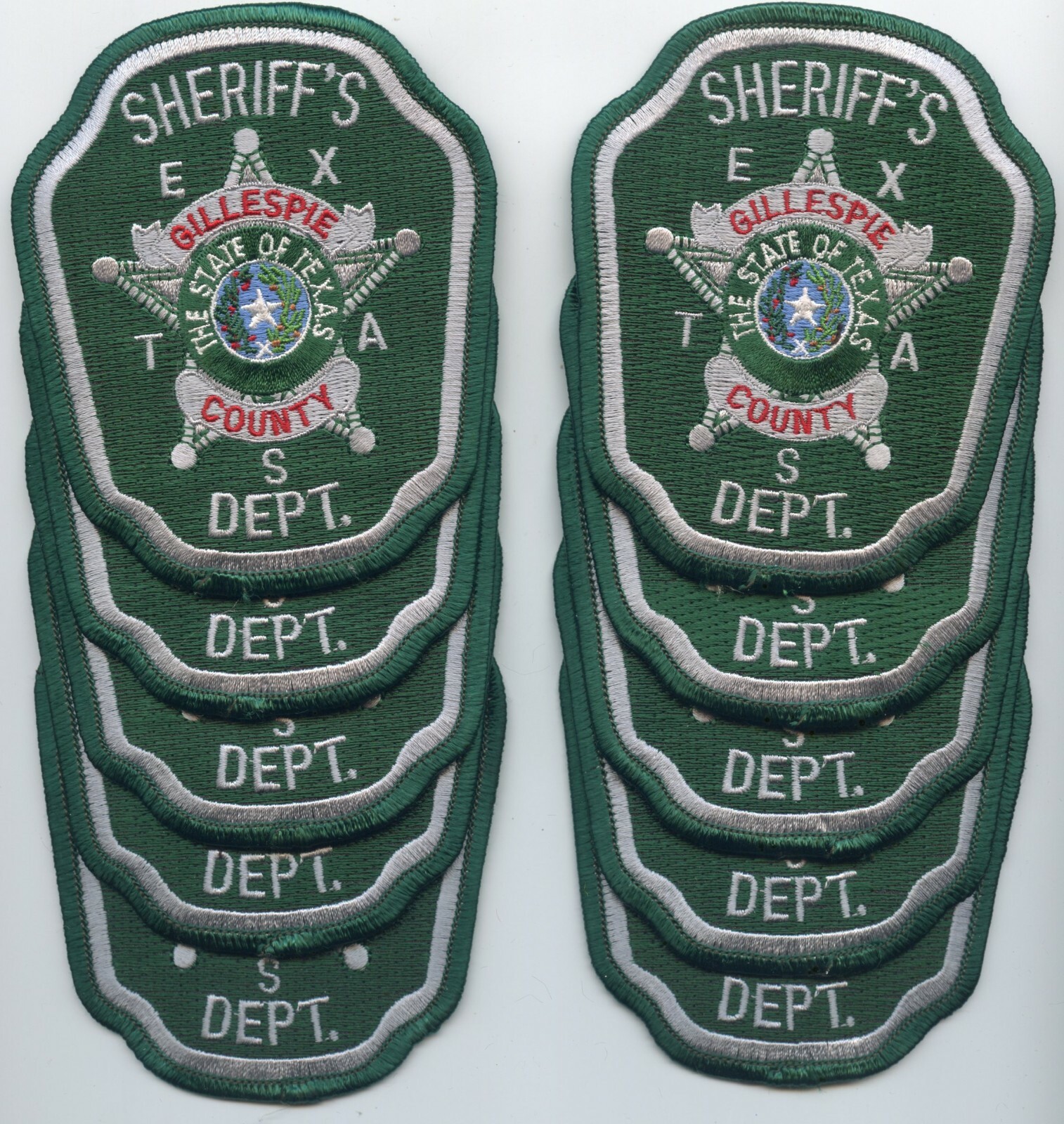 GILLESPIE COUNTY TEXAS POLICE Patch Lot 10 police patches SHERIFF POLICE PATCH