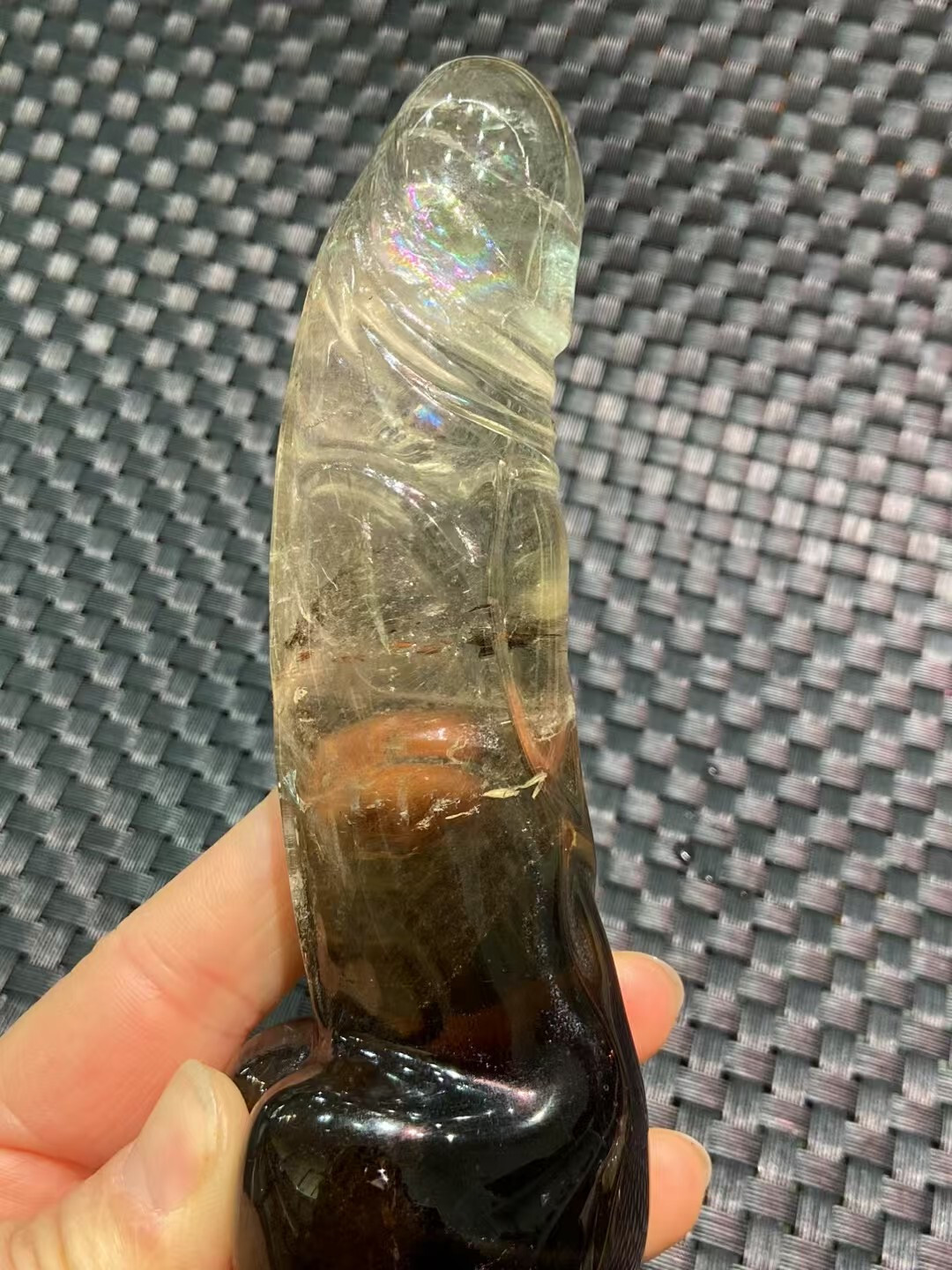 1pc Natural Smoky Quartz Carved Penis Skull Crystal Reiki Healing Gift