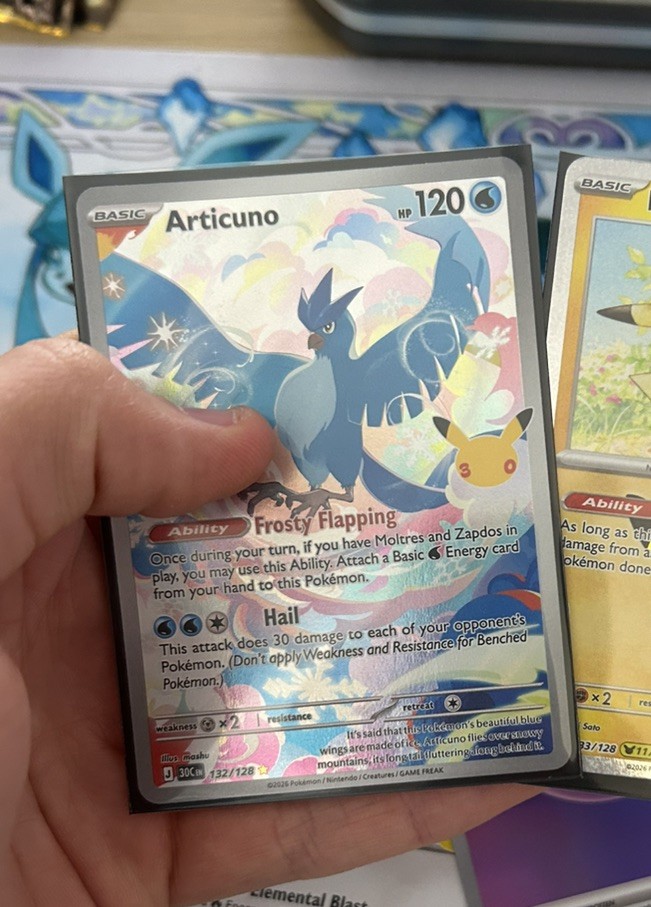 Articuno 132/128 illustration Pokémon 30th Anniversary Celebrations  | ENG