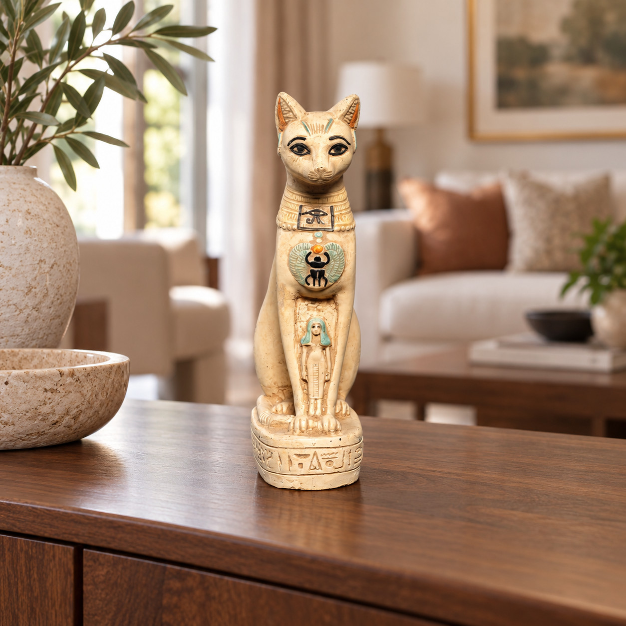 Ancient Egyptian Antiquities Goddess Bastet Cat Rare Statue Egyptian Figure BC