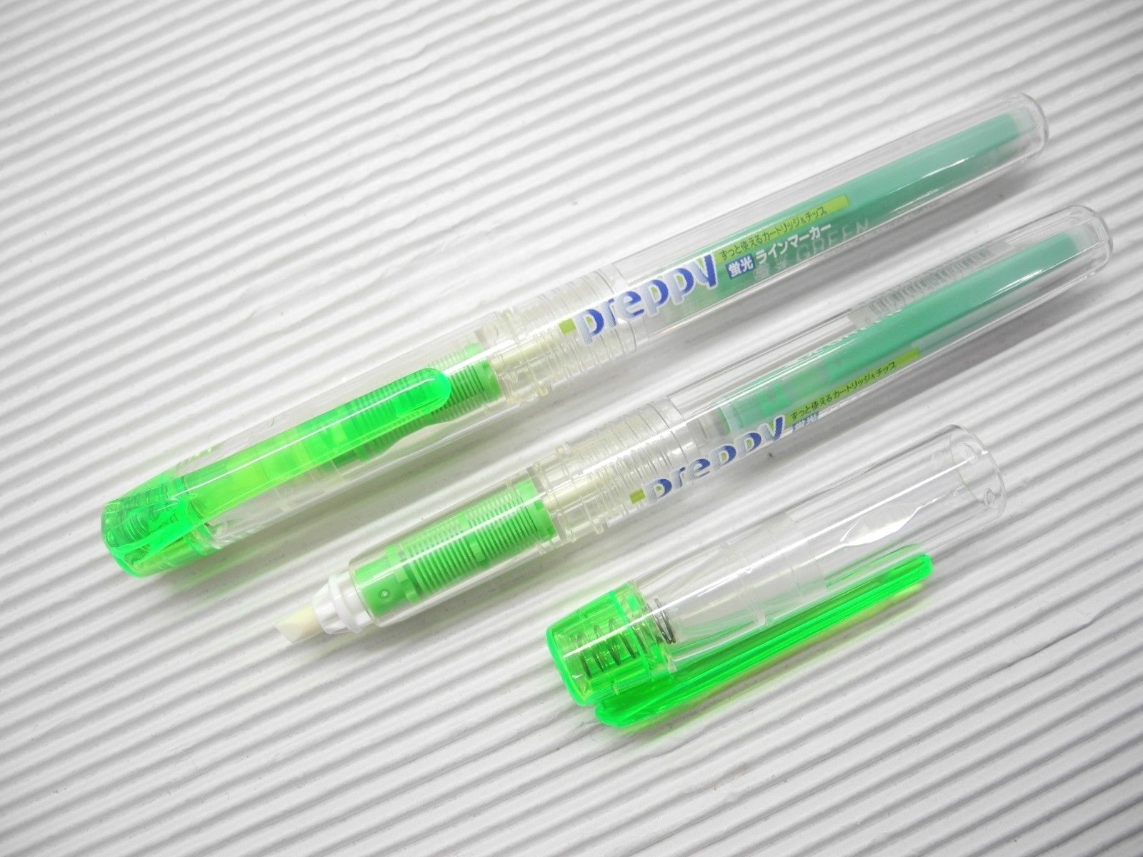3pcs Platinum Preppy water based Highlighter cap Green(Japan CSCQ-150)