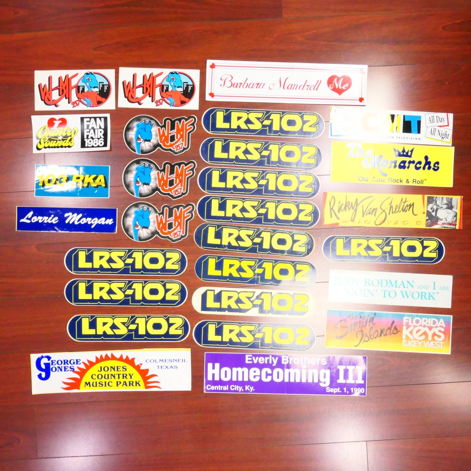 Vintage Bumper Sticker Lot Of 25+ Rock Country Music Radio LRS-102 WQMF ect