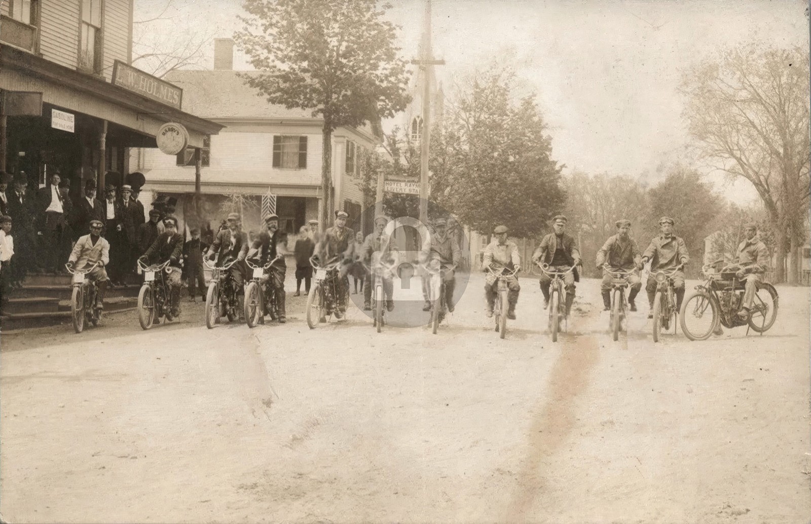 Motorcycle Club Race? RAYMOND NH New Hampshire RPPC Photo Postcard COPY