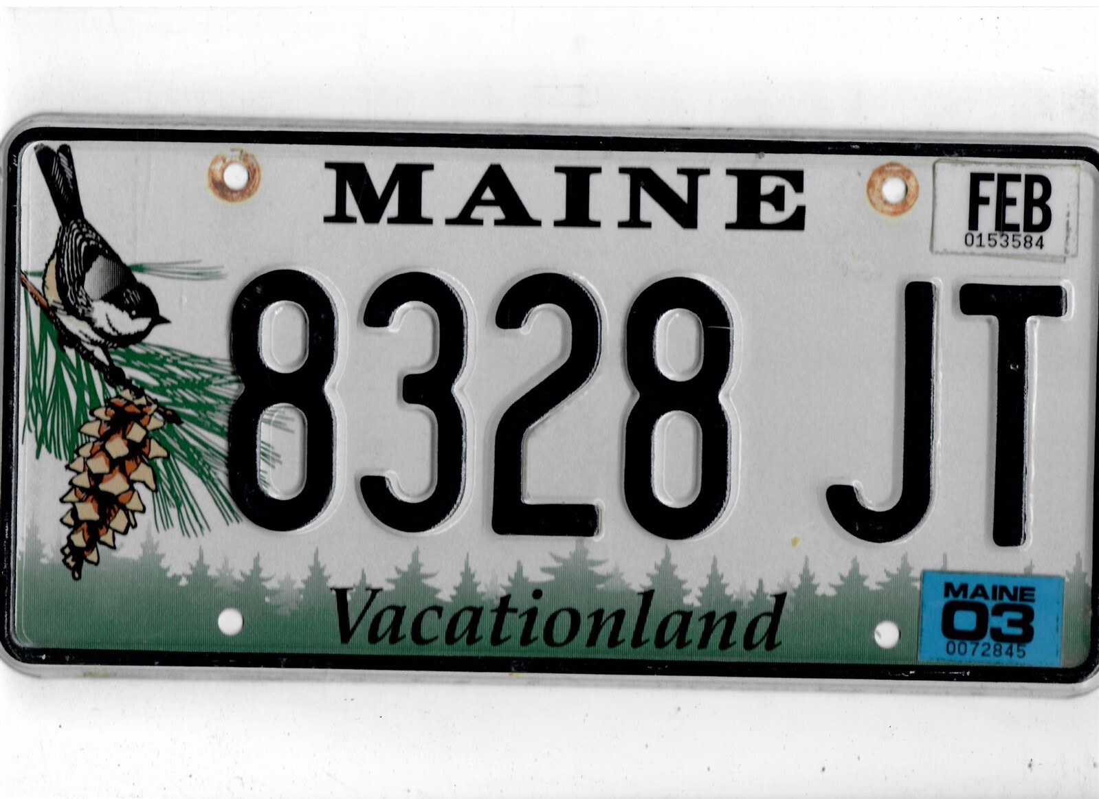 MAINE passenger 2003 license plate \