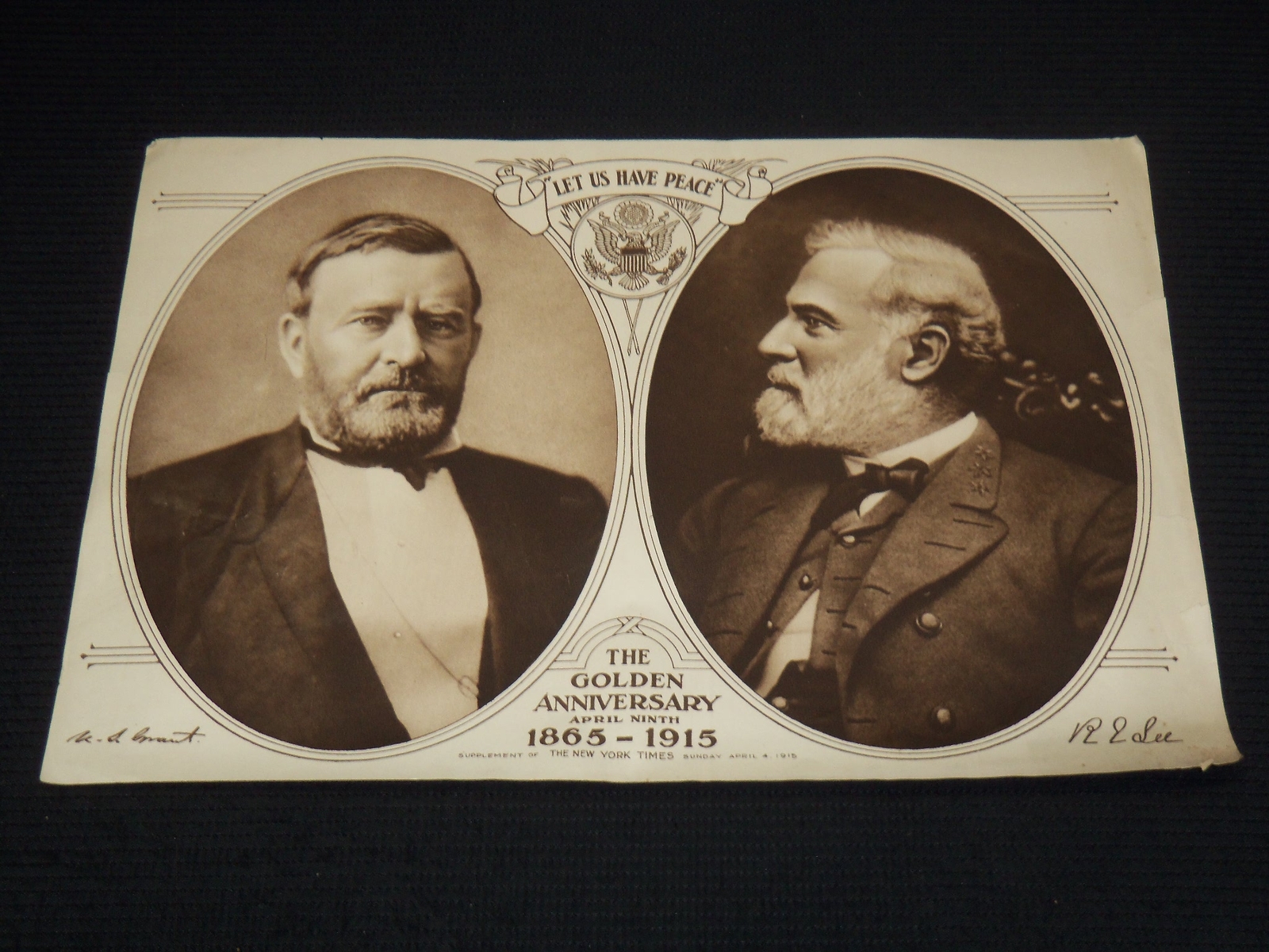 1915 APRIL 4 NEW YORK TIMES SUPPLEMENT - GRANT & LEE - GOLDEN ANNIV. - NP 8937