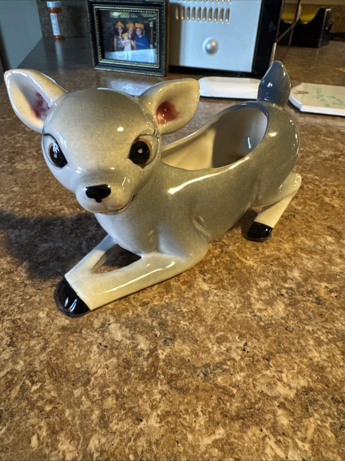 MCM Vintage 1960s Ceramic 6” Lying Down Deer Doe Planter Vase Japan MCM Vintage 1960s Ceramic 6” Lying Down Deer Doe Planter Vase Japan