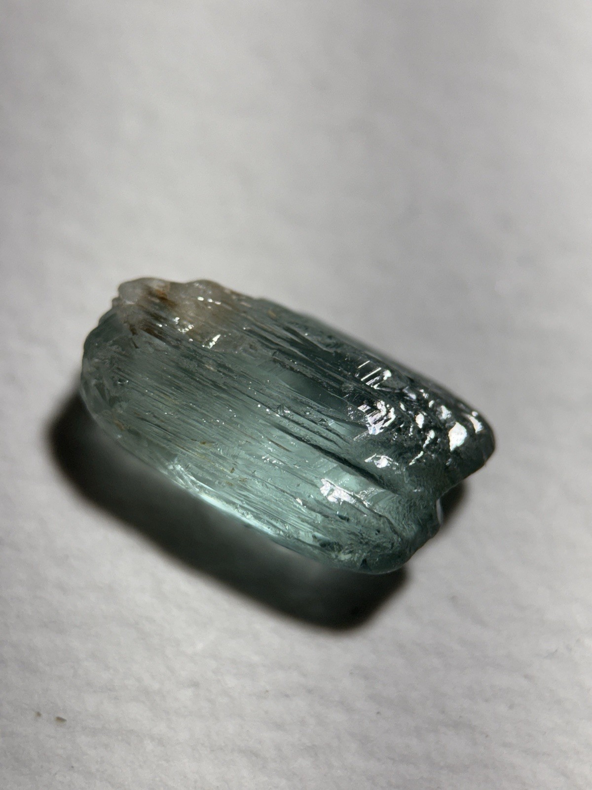 Etched Mint Blue Tourmaline Crystal From Nigeria Clean Faceting Rough 9.6 Ct