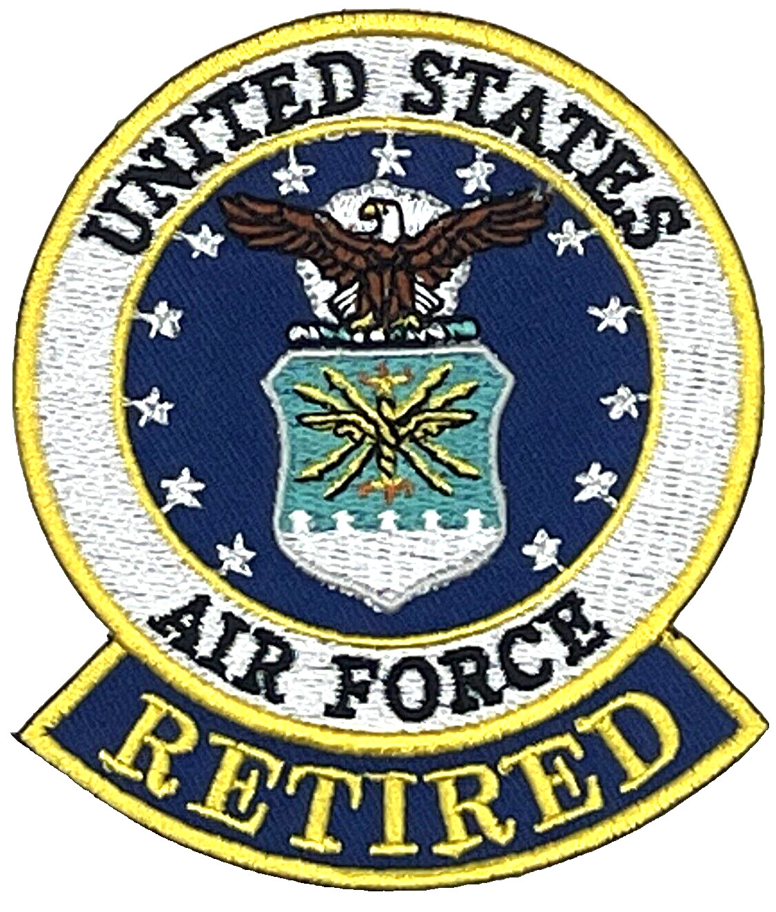 USAF UNITED STATES AIR FORCE RETIRED MILITARY VETERAN IRON ON PATCH EE-203